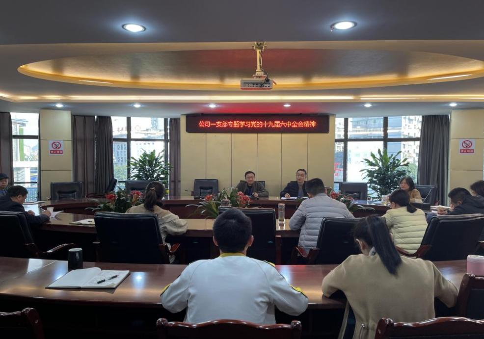 公司一支部專(zhuān)題學(xué)習黨的十九屆六中 全會(huì )精神和第六次黨代會(huì )精神